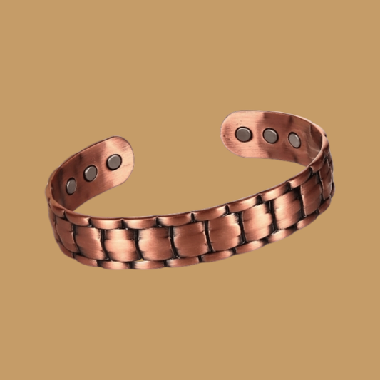 Rugged Antique Copper Magnetic Cuff Bracelet