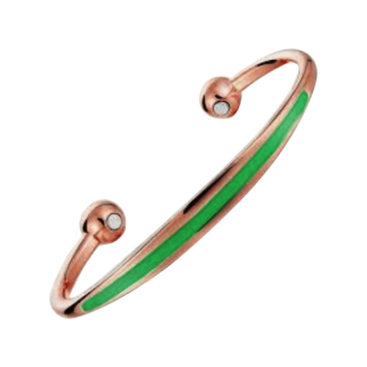 Sports Copper Magnetic Cuff Bracelet- Green