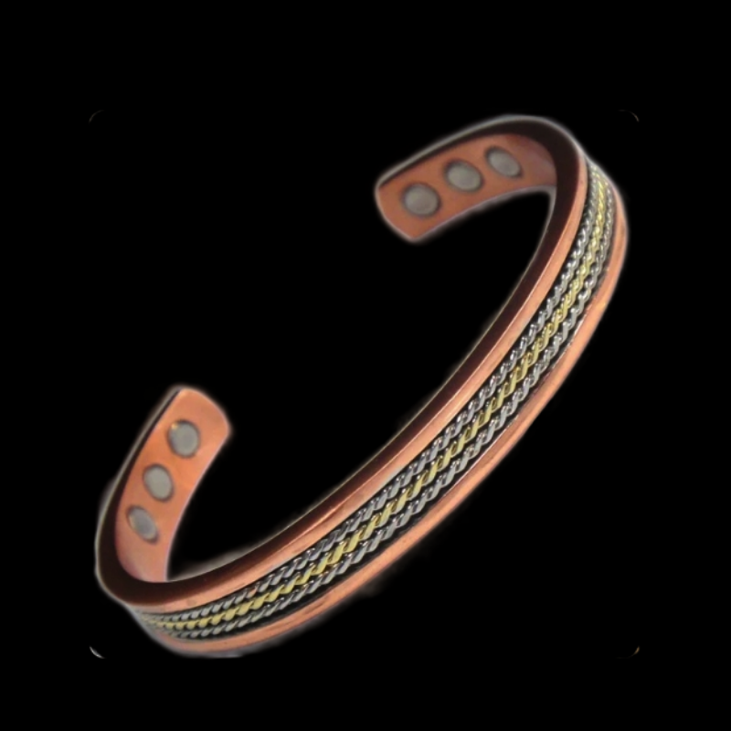 Magnetic Copper Twist Inlay Cuff Bracelet
