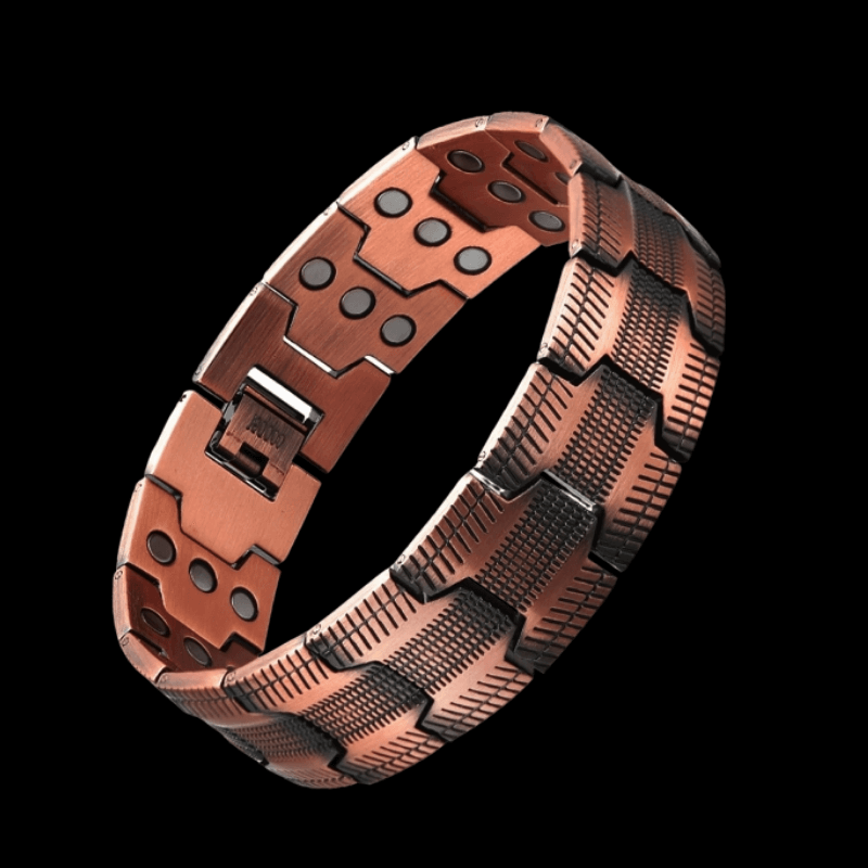 Chevron Woven Copper Magnetic Bracelet - Size Adjust Tool Provided