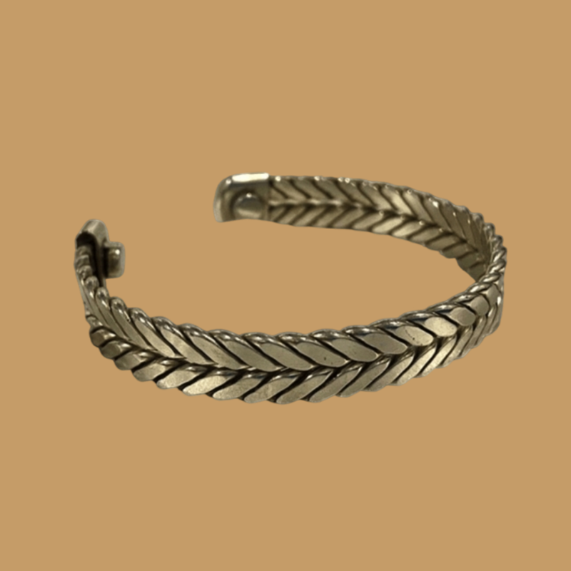 Fern Copper Silver-Coated Cuff Bracelet