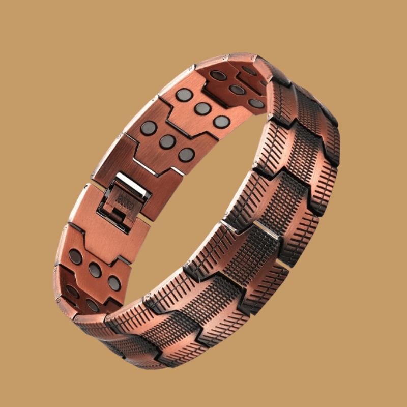 Chevron Woven Copper Magnetic Bracelet - Size Adjust Tool Provided