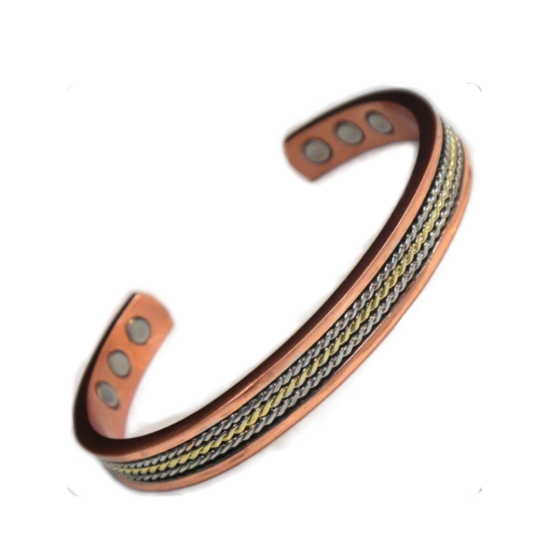 Magnetic Copper Twist Inlay Cuff Bracelet