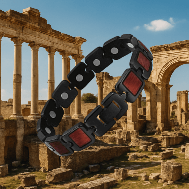 Titanium Magnetic Therapy Bracelet – Natural Rosewood Finish