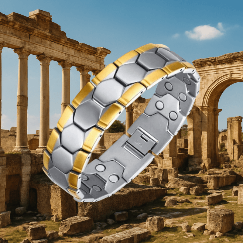 Double Strength Magnetic Therapy Bracelet – Silver & Gold