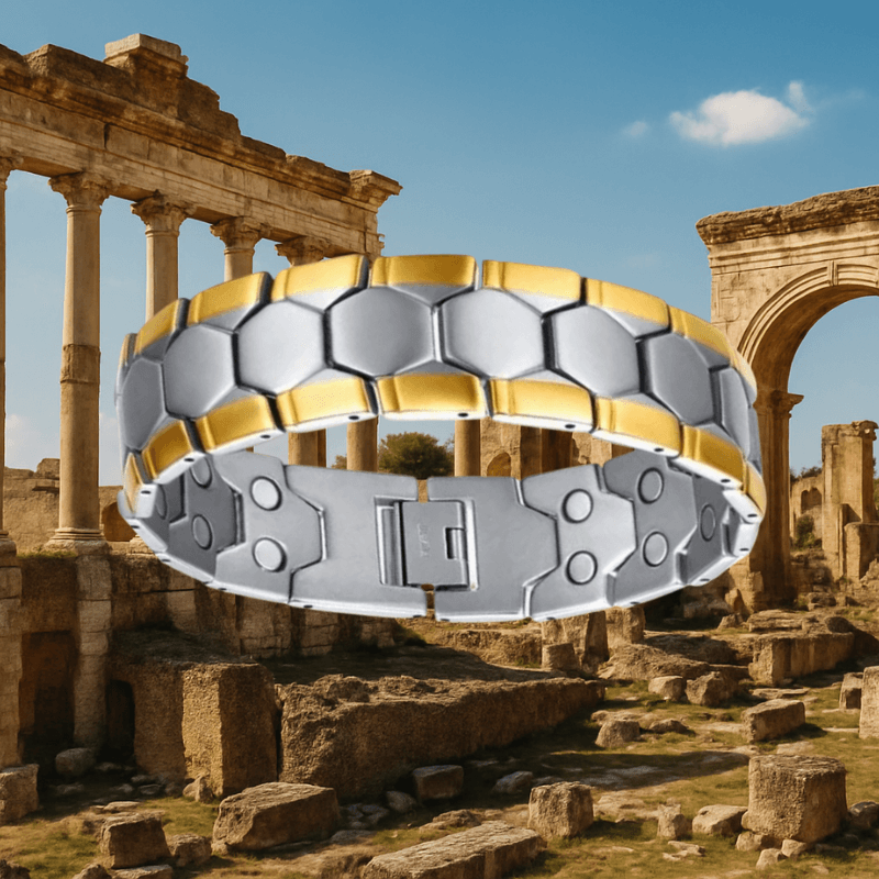 Double Strength Magnetic Therapy Bracelet – Silver & Gold