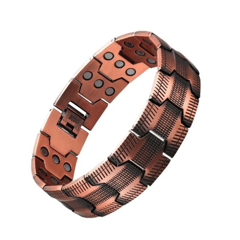 Chevron Woven Copper Magnetic Bracelet - Size Adjust Tool Provided