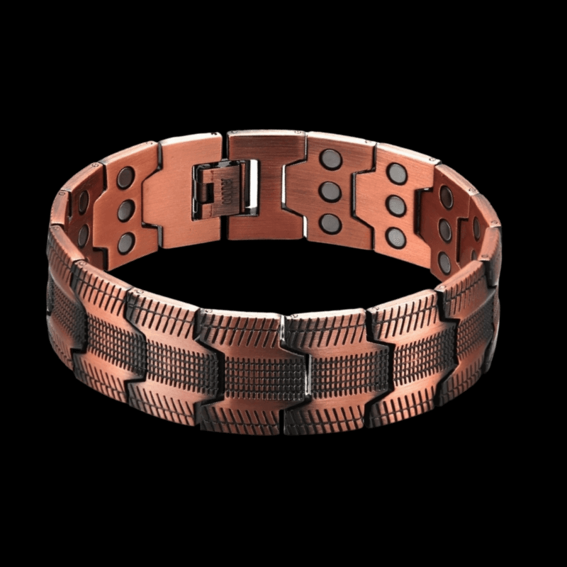 Chevron Woven Copper Magnetic Bracelet - Size Adjust Tool Provided