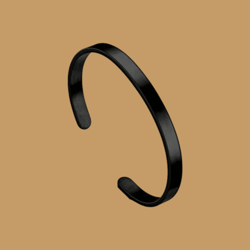 Cuff Black Stainless Steel Bracelet