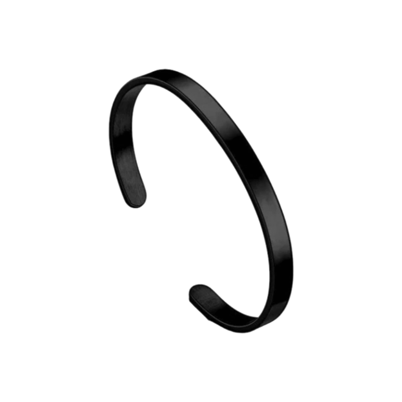 Cuff Black Stainless Steel Bracelet