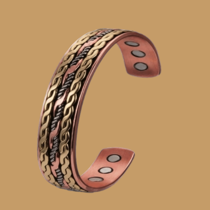 Handcrafted Copper Cuff Bracelet - 3 Tone Brilliance
