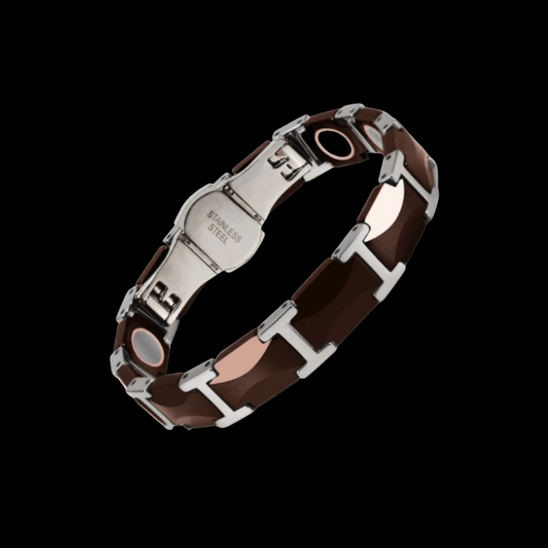 Chocolate Colored Ceramic Magnetic Therapy Bracelet