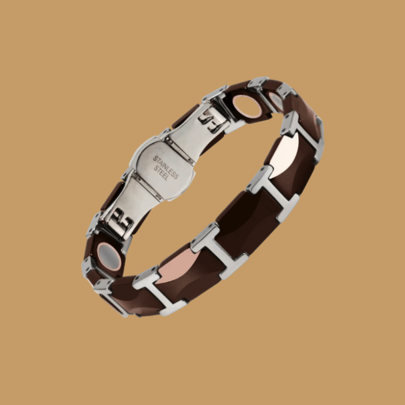 Chocolate Colored Ceramic Magnetic Therapy Bracelet