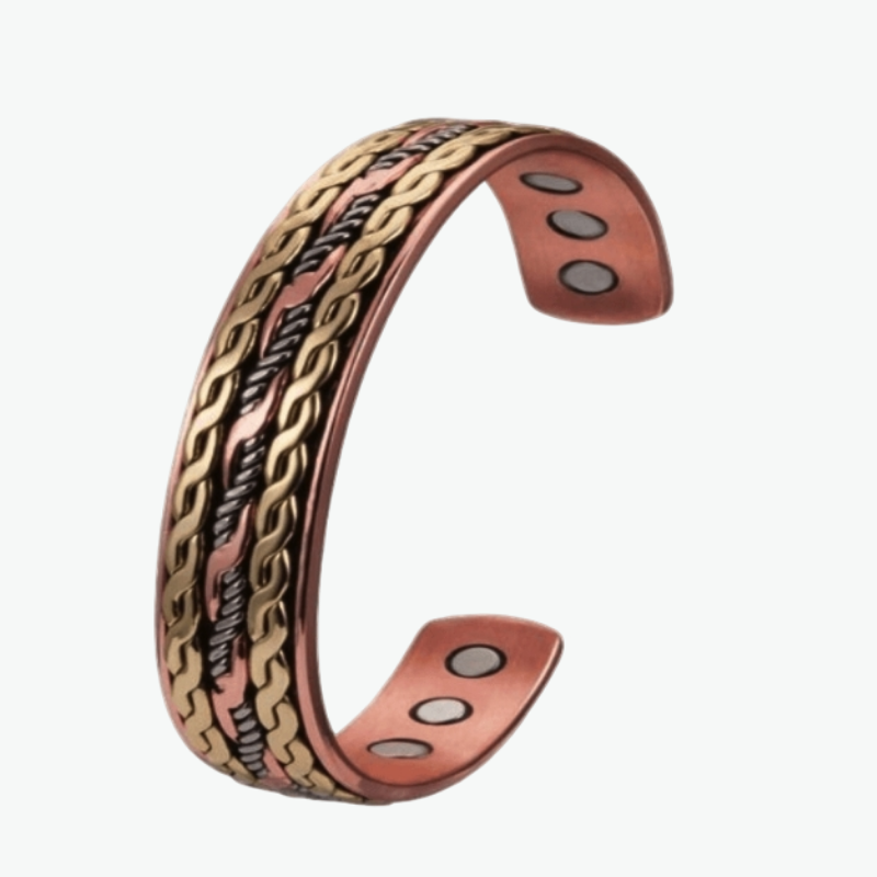Handcrafted Copper Cuff Bracelet - 3 Tone Brilliance