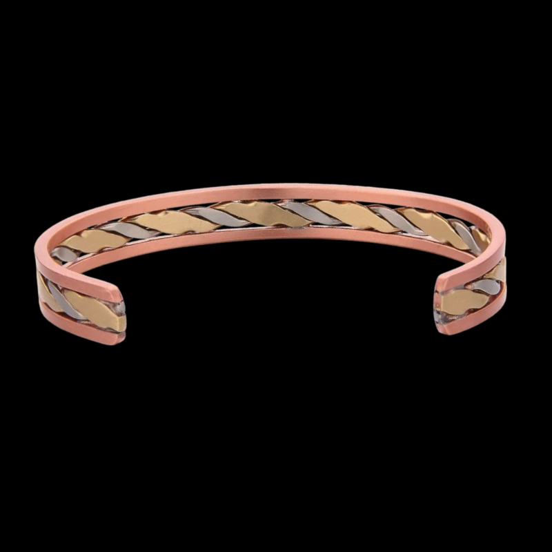 Copper Therapy Magnetic Fine Jewellery Bracelet - Gold Silver Tone