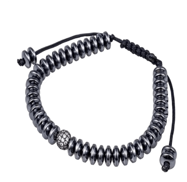 Rondelle Bead Hematite Bracelet with Chakra Healing Properties