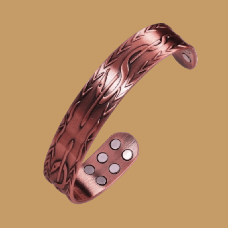 Copper Serpent Magnetic Therapy Cuff Bracelet - 18 Power magnets