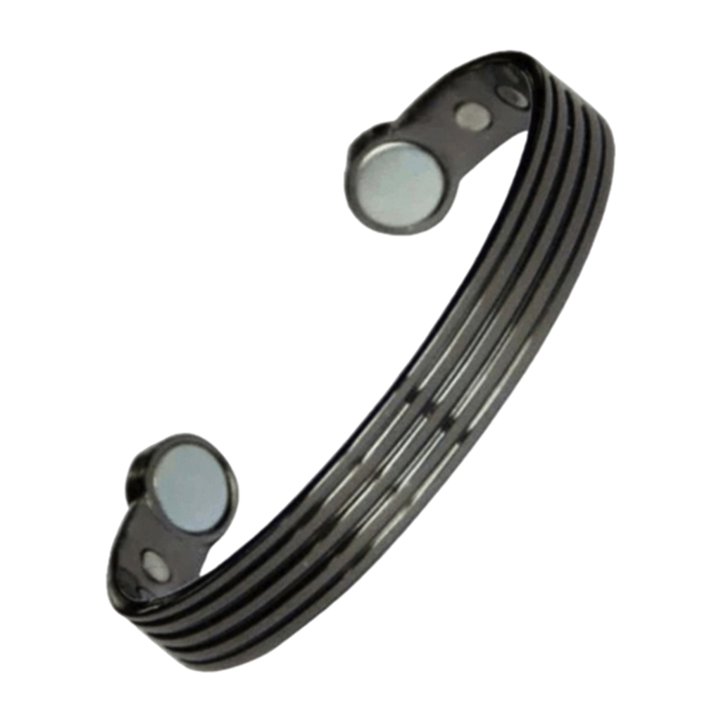 Pure Copper Black Magnetic Wrist Band - 6 Rare Earth Magnets