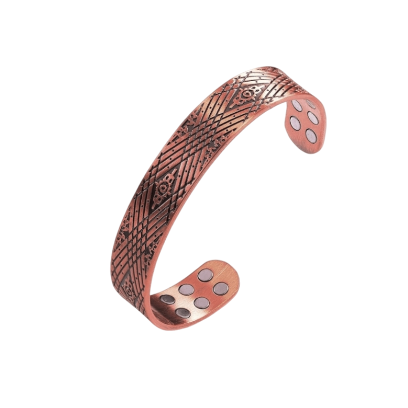 Harlequin Copper Magnetic Therapy Cuff Bracelet-18 MAGNETS