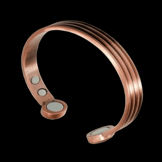 Pure Copper Cuff with copper-lined grooves