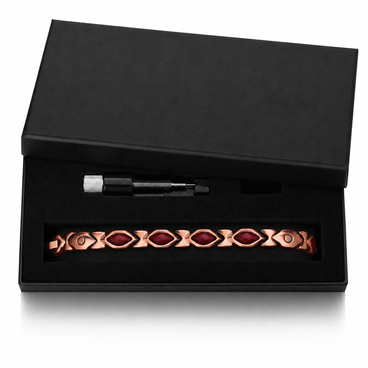 Natural Red Agate 99.9% Pure Copper Magnetic Bracelet