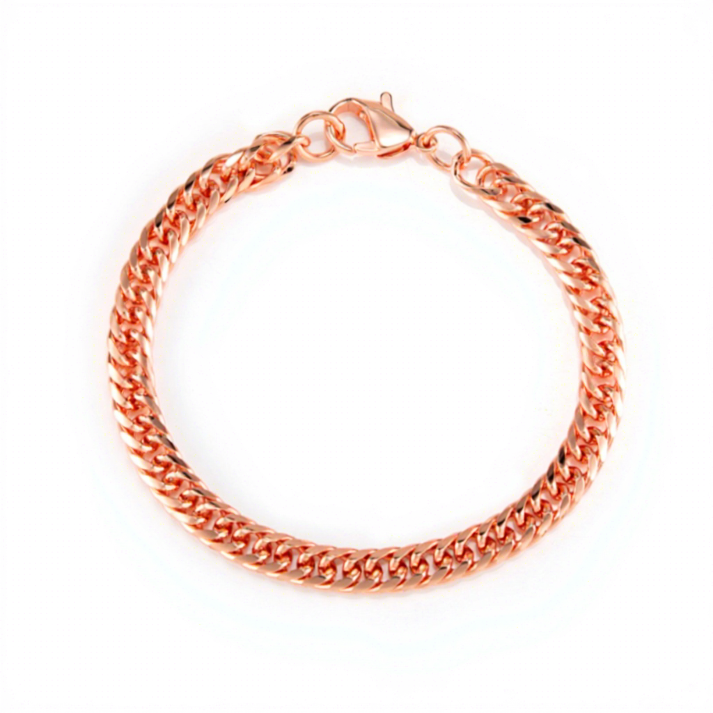 Copper-Tone Bold Curb Chain Bracelet • Length 22.86 cm (9″)