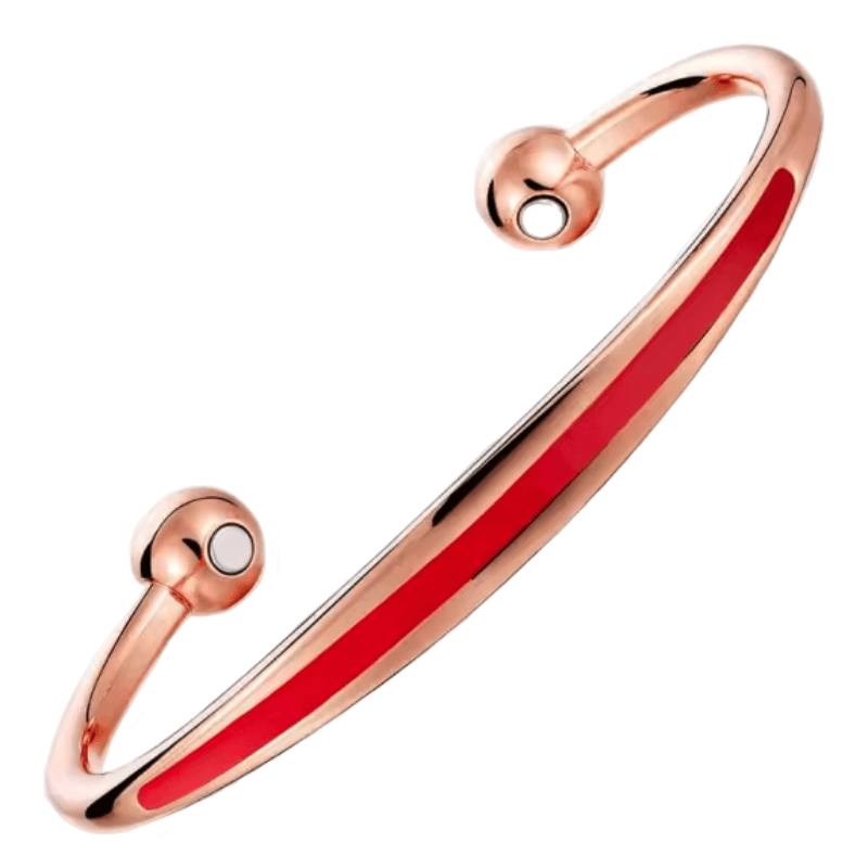 Rose Gold Copper Magnetic Cuff Bracelet – Enamel Inlay