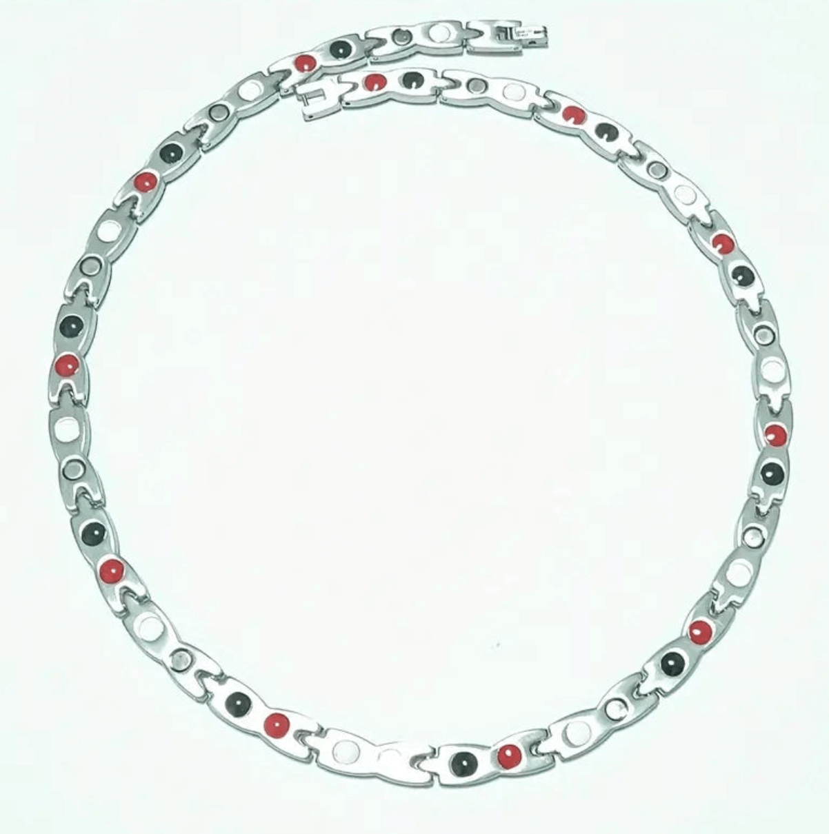 Elegant Titanium Necklace with Gold & Silver Crossover Design