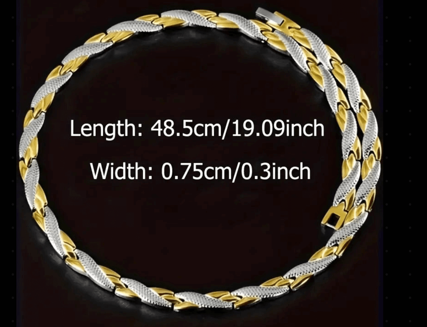 Elegant Titanium Necklace with Gold & Silver Crossover Design