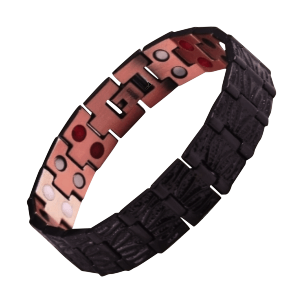Double Strength 4 Element Black Copper Magnetic Bracelet
