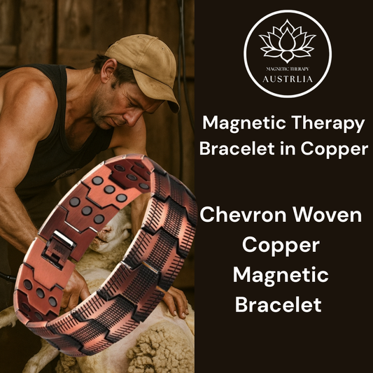 Chevron Woven Copper Magnetic Bracelet - Size Adjust Tool Provided