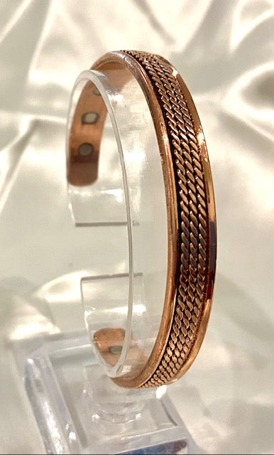 Ladies Braid Pure Copper Magnetic Therapy Cuff Bracelet