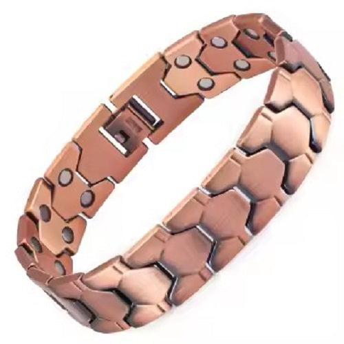 Pure Copper 2 Row Double Strength Magnetic Bracelet Classic Heritage Style
