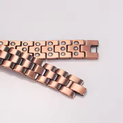 Magnetic Therapy Pure Copper Bracelet – 3 Row magnets link chain design