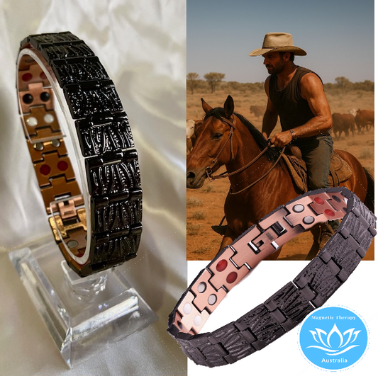 Double Strength 4 Element Black Copper Magnetic Bracelet
