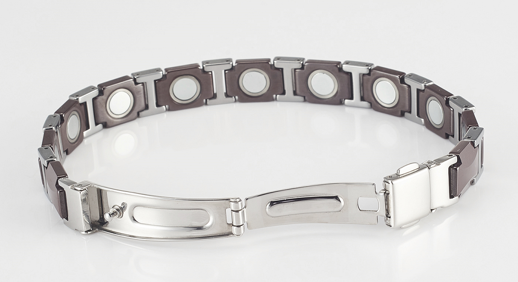 Chocolate Ceramic Brown Elegance – Magnetic Therapy Bracelet