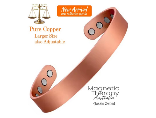 Brushed Bronzed Copper Bio-Magnetic Bracelet - Wider Longer
