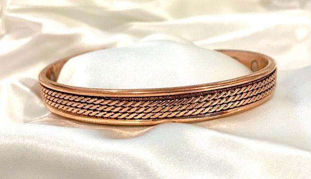 Ladies Braid Pure Copper Magnetic Therapy Cuff Bracelet