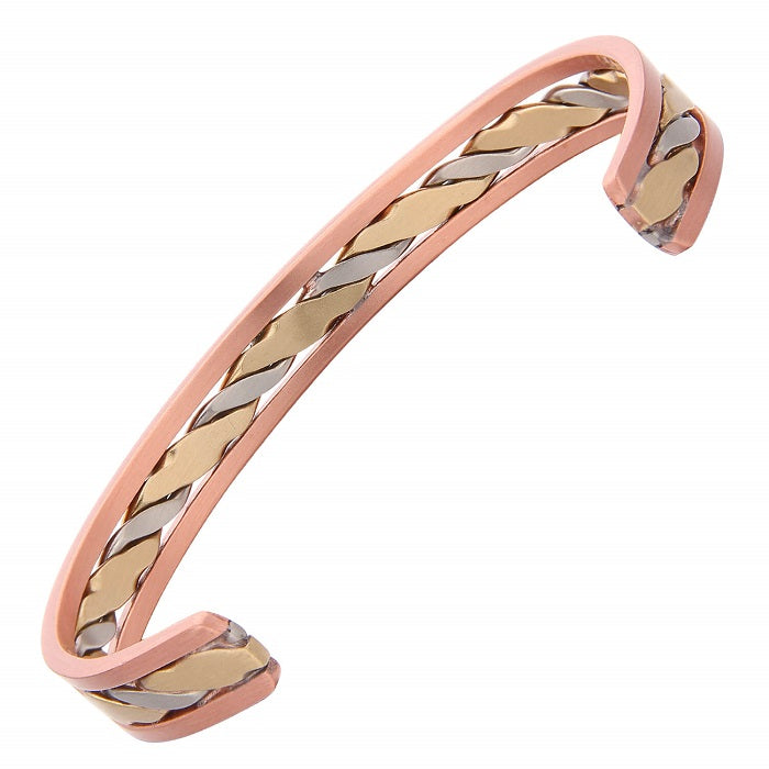 Pure Copper Magnetic Natural Healing Bracelet - Gold Silver Tone