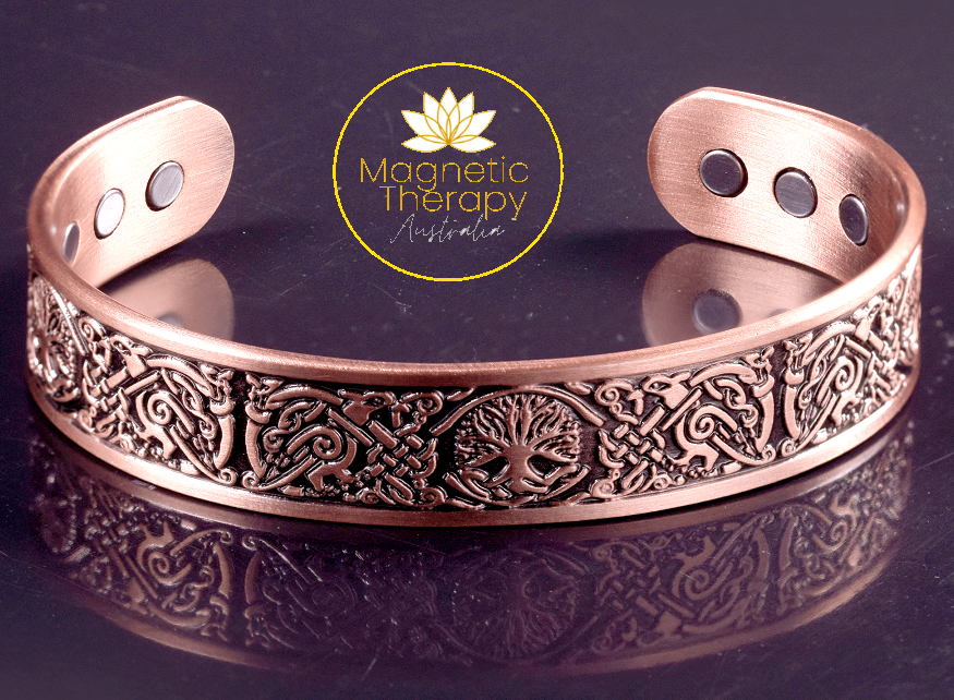 Tree of Life with Phoenix Copper Cuff - 9 Magnets