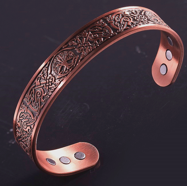 Tree of Life with Phoenix Copper Cuff - 9 Magnets
