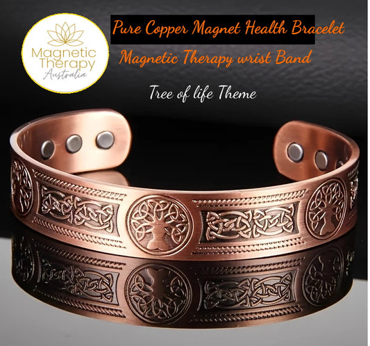 Copper Magnetic Therapy Bracelet – Tree of Life Design 6 Magnets