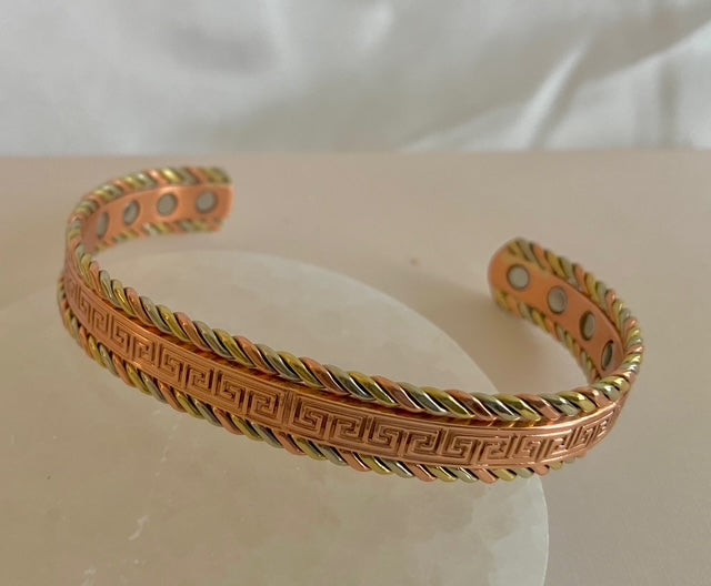 Pure Copper Greek Key Magnetic Therapy Bracelet