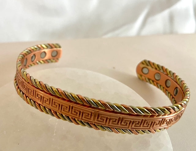 Pure Copper Greek Key Magnetic Therapy Bracelet