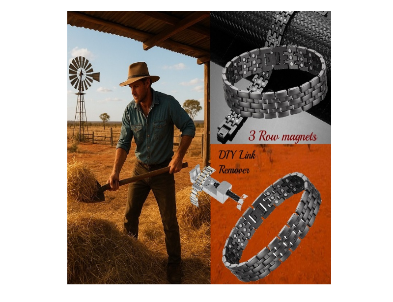 Copper Grey Magnetic Therapy Bracelet – Extra Strength 3 Row magnets-Grey