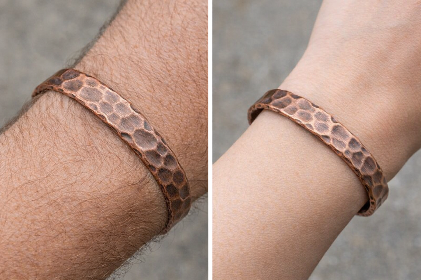 Handcrafted Hammered Pure Copper Cuff Bracelet