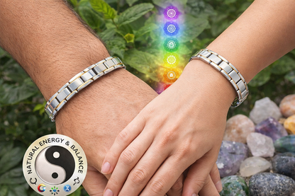 Premium Stainless Steel 4 in 1 Magnetic Therapy Bracelet - Silver gold trim