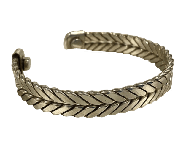 Fern Copper Silver-Coated Cuff Magnetic Bracelet