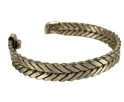 Fern Copper Silver-Coated Cuff Magnetic Bracelet