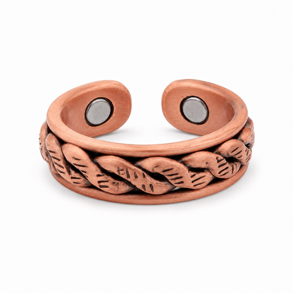 Nature's Leaf Copper Magnetic Ring - Adjustable Fit